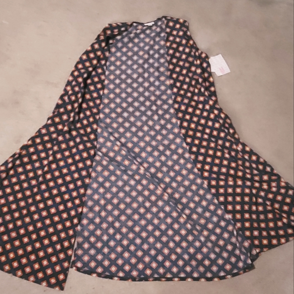 NWT LuLaRoe Joy Vest Blue-Green Geometric Size M Medium